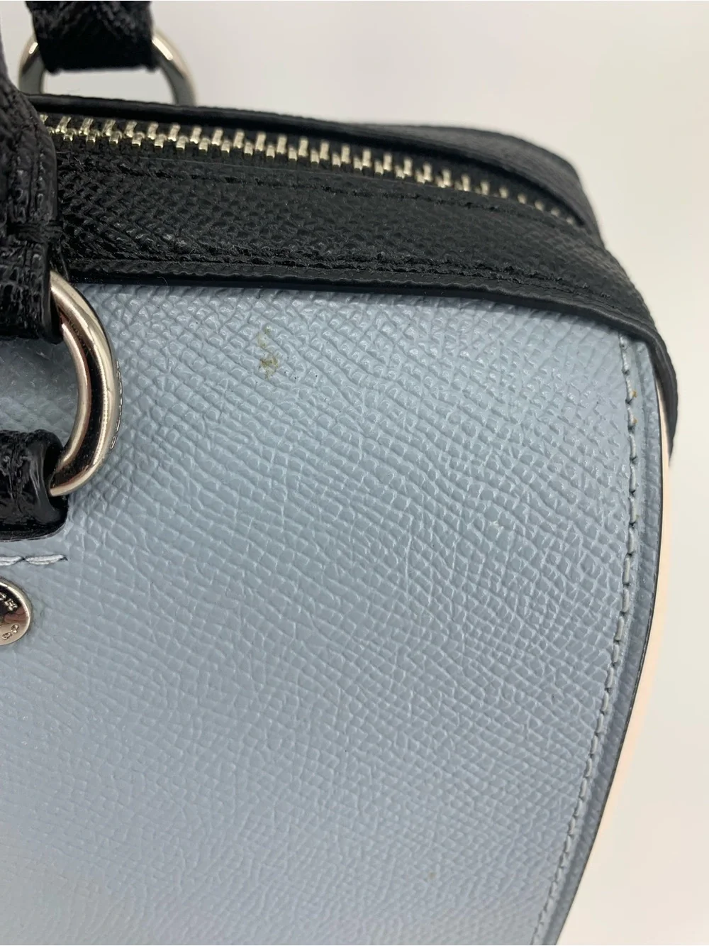 Coach Rowan Satchel & Matching Wallet Set Tri-Color Powder Blue / Chalk / Navy